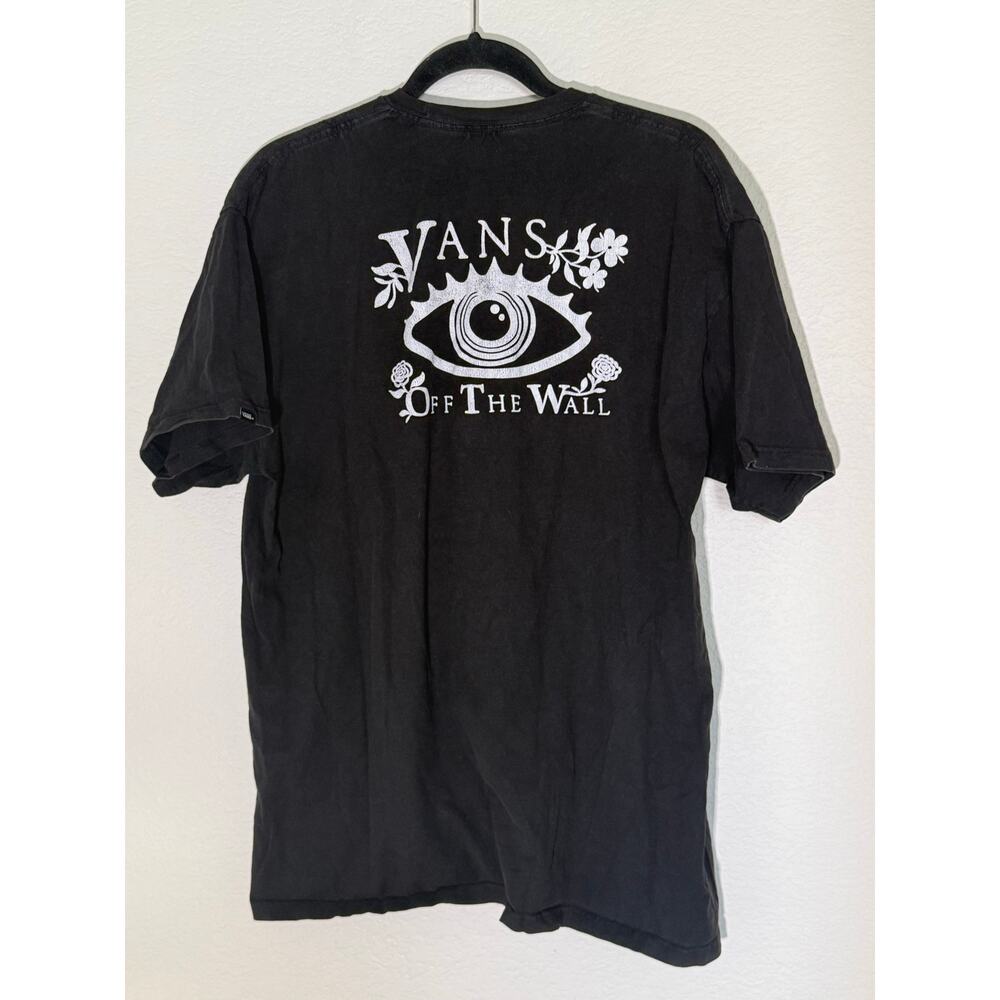 VANS Men’s Shirt Black and White Graphic Tee Skater Casual Surf CA XL